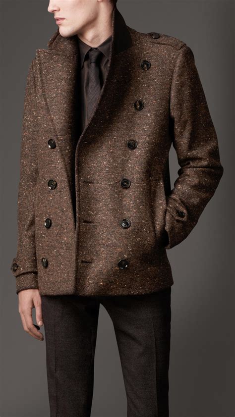 burberry wool blend pea coat|Burberry wool pea coats men's.